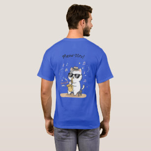 T-shirt Le Meow-stro : Saxophone Jazz Lisse