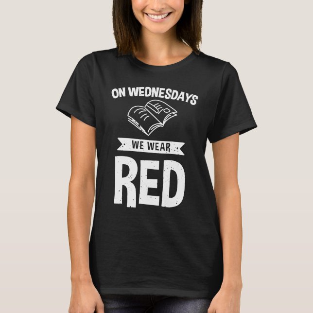 T-shirt Le mercredi nous portons rouge enseignant rouge po (Devant)