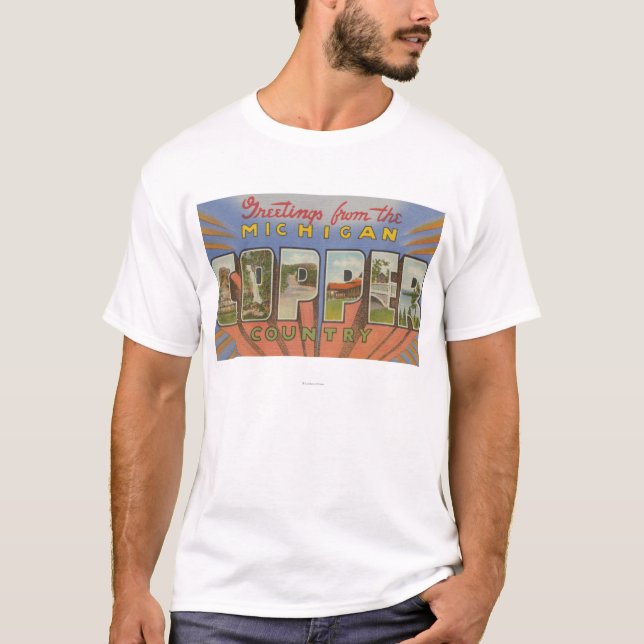 T-shirt Le Michigan (comté de cuivre) - grandes scènes de (Devant)