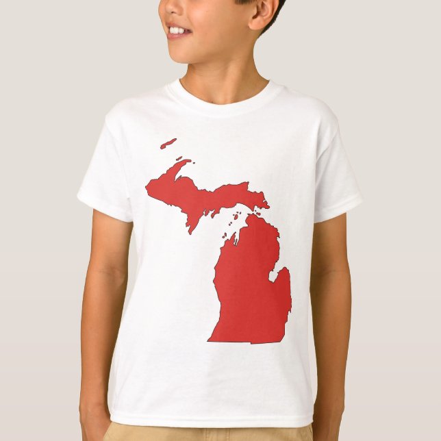 T-shirt Le Michigan : Un état ROUGE (Devant)