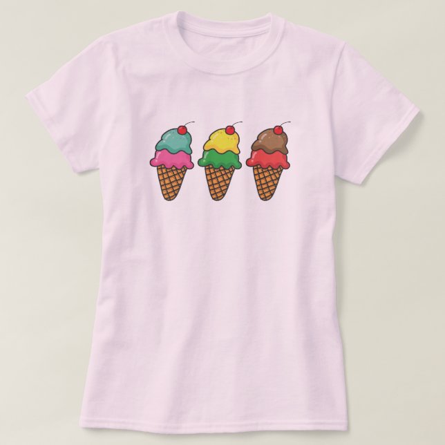 T-shirt Le mignon de bande dessinée crème (Design devant)