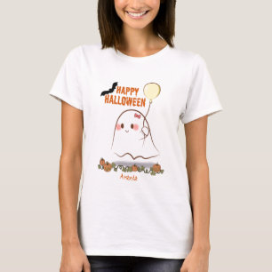 T-shirt Le mignon fantôme d'Halloween portant le nom d'une