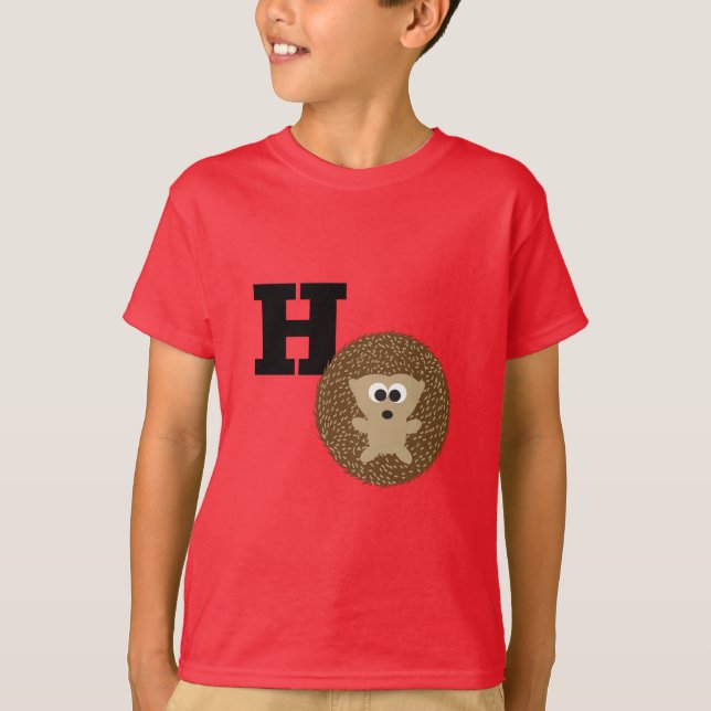 T-shirt Le mignon H est pour le hérisson (Devant)