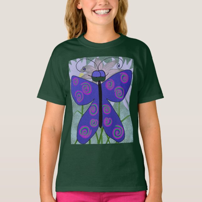 T-shirt Le Mignon Papillon Avec Une Peinture D'Attitude (Devant)