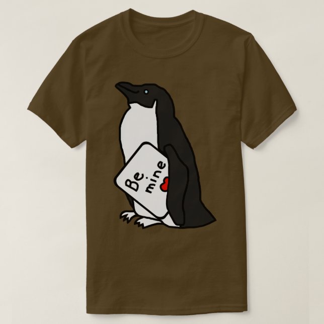 T-shirt Le mignon Penguin dit Soyez le mien à la Saint Val (Design devant)