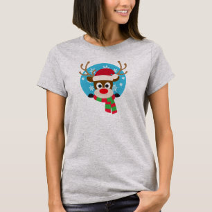 T-shirt Le mignon Rudolph Le renne du nez rouge   Chemise