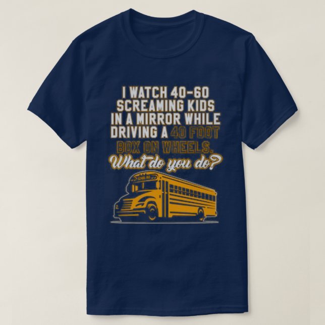 T-shirt Le miroir en conduisant amusant conducteur de bus  (Design devant)