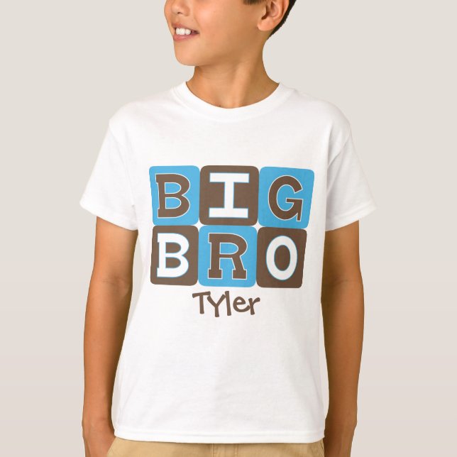 T-shirt Le mod bloque grand Bro - bleu et brun (Devant)