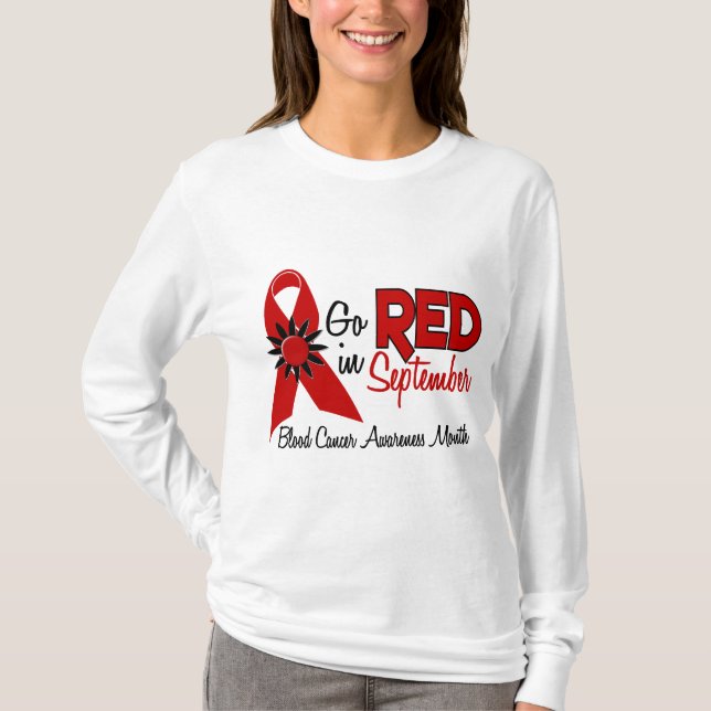 T-shirt Le mois de conscience de Cancer de sang fleurit 2 (Devant)