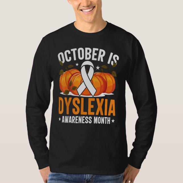 T-shirt Le Mois de la sensibilisation à la dyslexie est la (Devant)