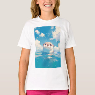T-shirt Le monde aquatique d'une loutre mignonne