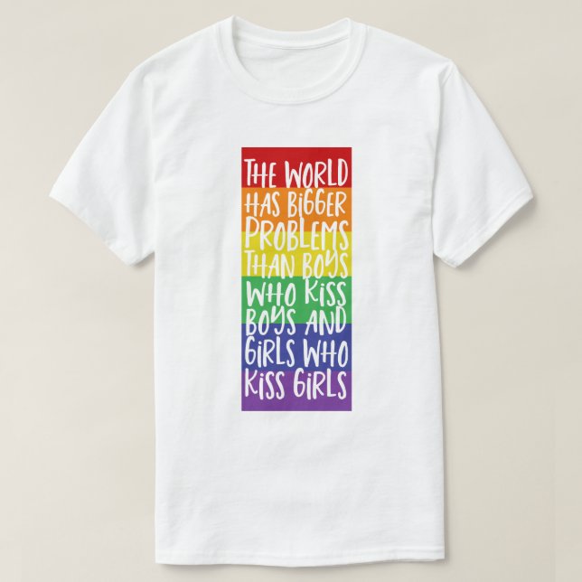 T-shirt Le Monde Arc-En-Ciel gay pride A De Plus Gros Prob (Design devant)