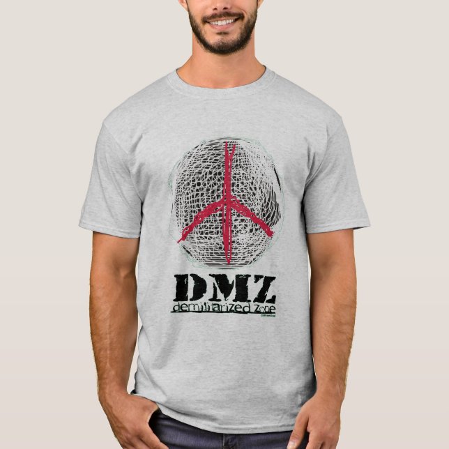 T-shirt Le monde de la paix, la guerre, la zone démilitari (Devant)