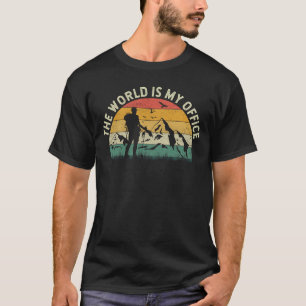 T-shirt Le monde est mon bureau Voyageur Voyageur Voyage