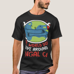 T-shirt Le Monde Tourne Autour De Mon Chat Bengal Nature C