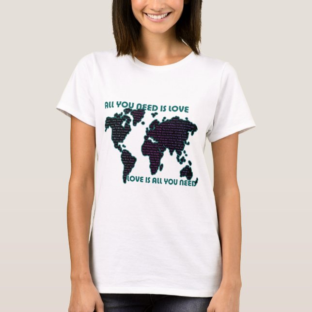 T-shirt Le monde tout de Beatles que vous avez besoin est (Devant)