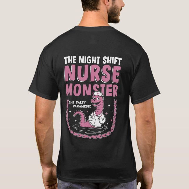 T-shirt Le monstre de l'infirmière de nuit (Dos)