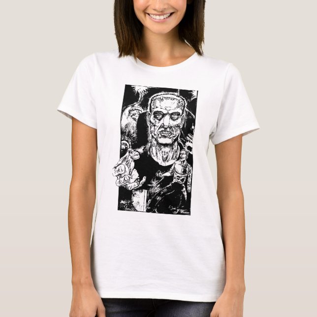 T-shirt Le monstre échappe aux filles T (Devant)