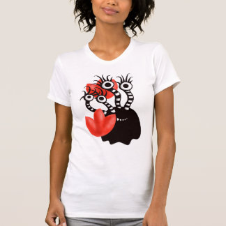 T-shirt Le monstre mignon avec quatre yeux soustraient des