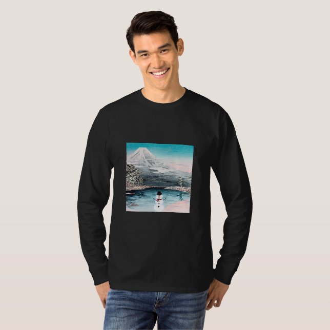 T-shirt Le Mont Fuji et le Snowman (Devant entier)