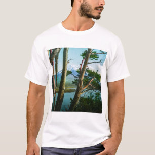 T-shirt Le mont Fuji par le cru Japon en bois de matin