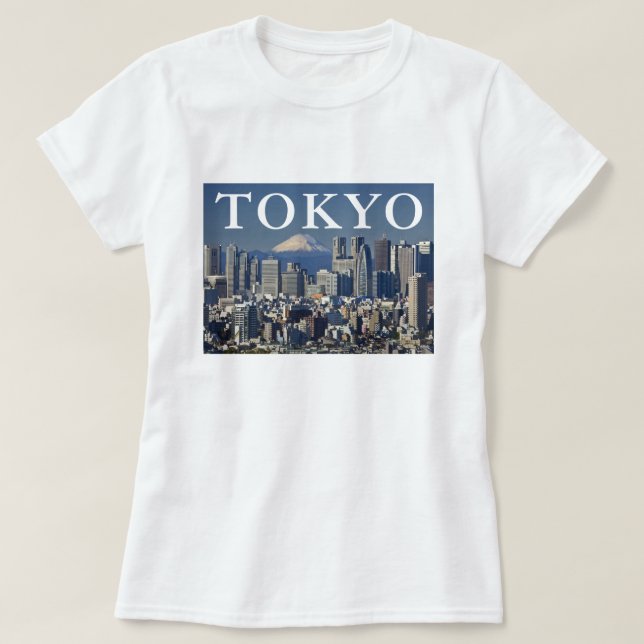 T-shirt Le Mont Fuji | Shinjuku District Skyline Tokyo Jap (Design devant)