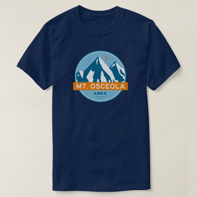 T-shirt Le Mont Osceola New Hampshire Étoiles Lune (Design devant)
