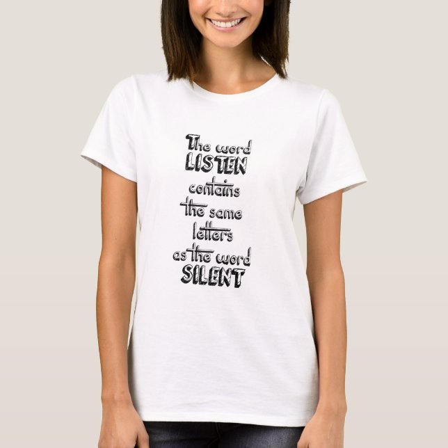 T-shirt Le mot ÉCOUTENT contient les mêmes lettres que (Devant)