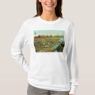 T-shirt Le moulin de bois de charpente et le barrage,