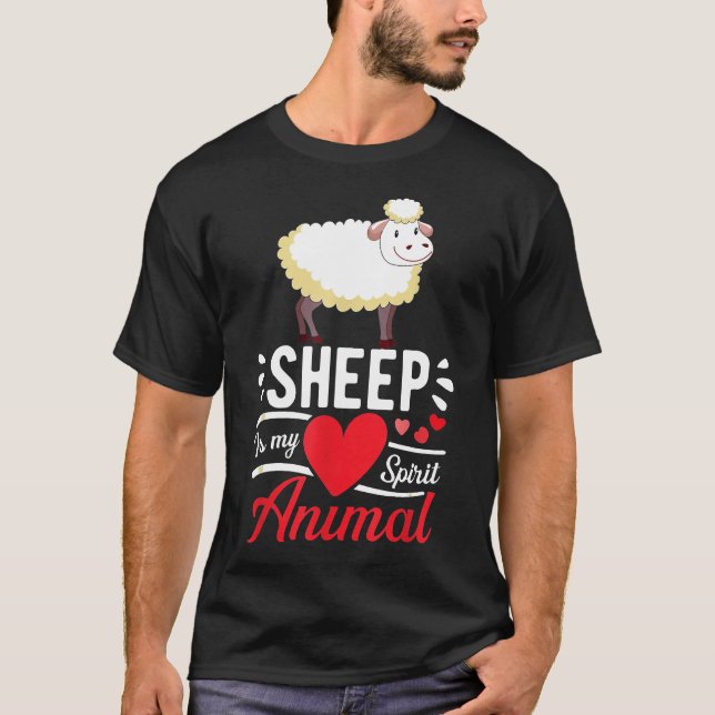 T-shirt Le mouton est mon esprit L'amour animal mignon, le (Devant)