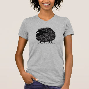T-shirt Le mouton noir   Cartoon mignon mouton en laine