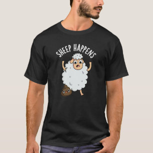 T-shirt Le mouton se passe drôle Poop Pun Dark BG