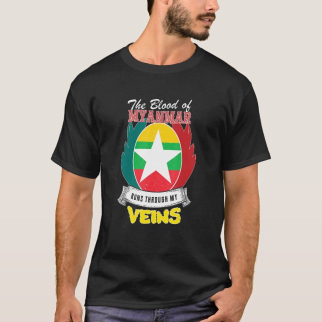 T-shirt Le Myanmar dans mes veines (Devant)