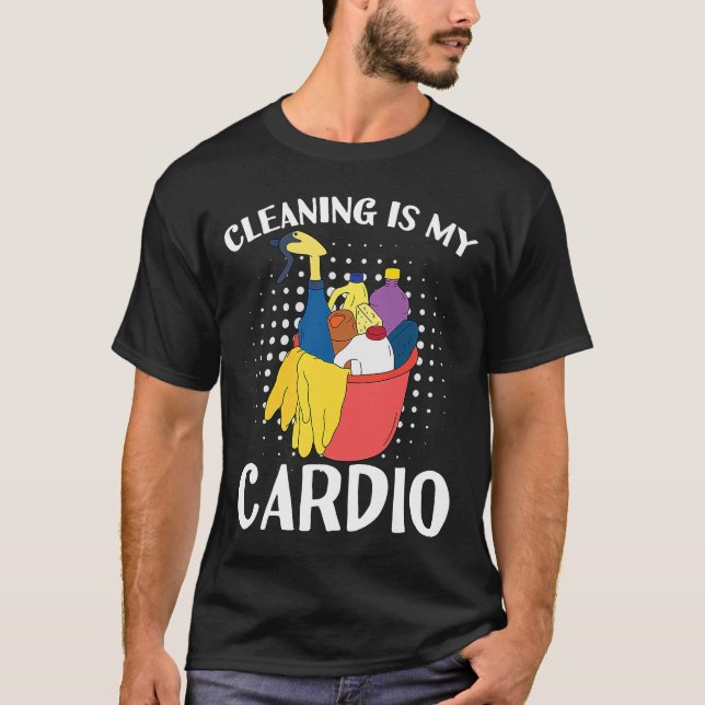 T-shirt Le Nettoyage Est Mon Exercice Cardio Avec Essen De (Devant)