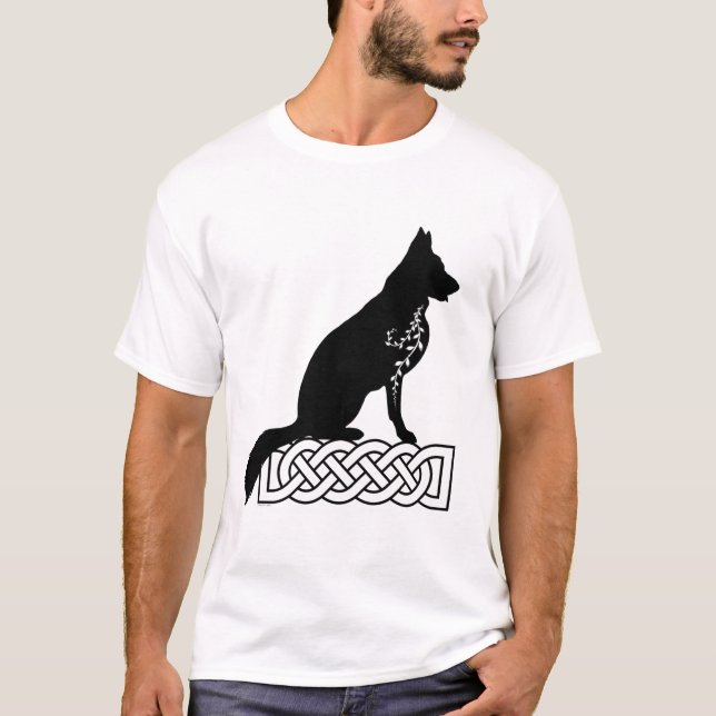 T-shirt Le noeud de marin du berger allemand Loki Noir (Devant)