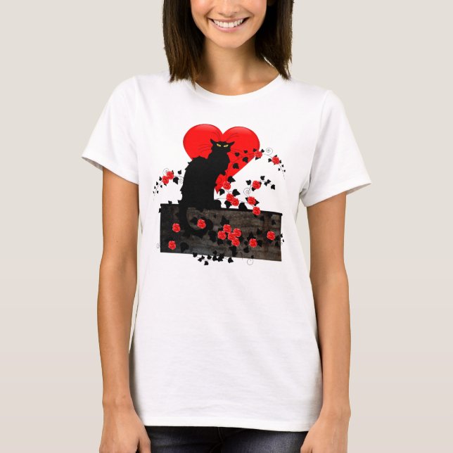 T-shirt Le Noir Conversation aux roses rouges (Devant)
