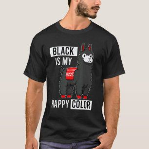 T-shirt Le noir est ma couleur heureuse Lama alpacca sarca