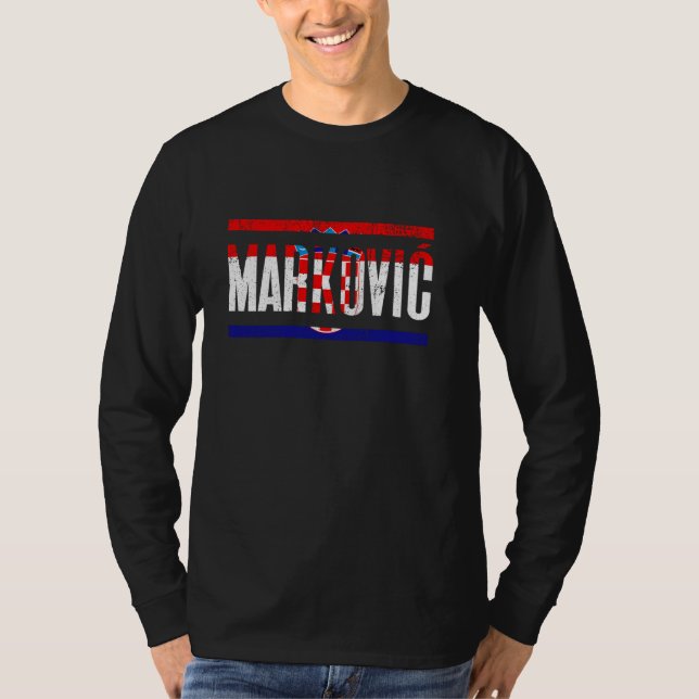 T-shirt Le nom de famille croate Markovic avec le drapeau  (Devant)
