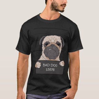 T-shirt Le nom de mon chien est "MAUVAIS CHIEN 13876". Il