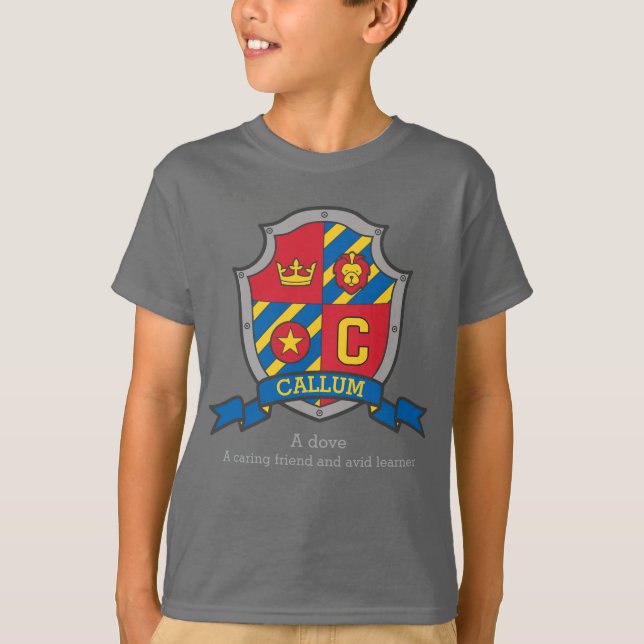 T-shirt Le nom et la signification des garçons C de Callum (Devant)