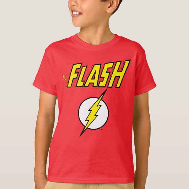 T-shirt Le nom Flash et le logo de l'éclair (Devant)