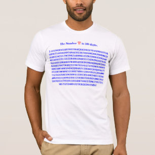 T-shirt Le nombre pi à 500 chiffres. 3,14159265… CHEMIS