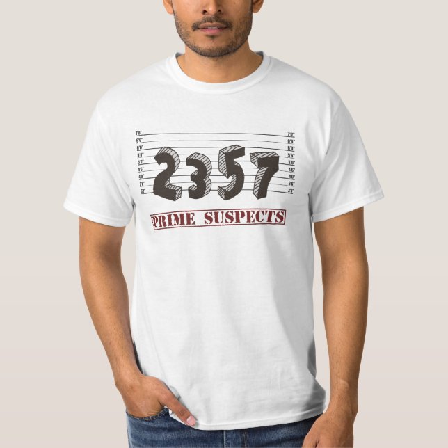 T-shirt Le nombre premier soupçonne (Devant)