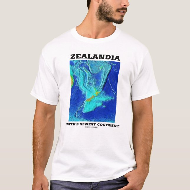 T-shirt Le nouveau continent de la Terre de Zealandia (Devant)