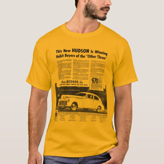 T-shirt Le nouvel or 1940 d'automobile du HUDSON (Devant)