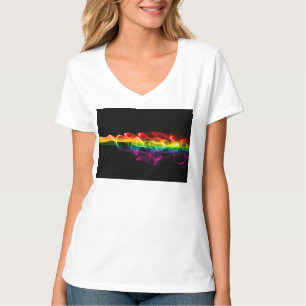 T-shirt Le panache d'énergie arc-en-ciel de SlipperyJoe a