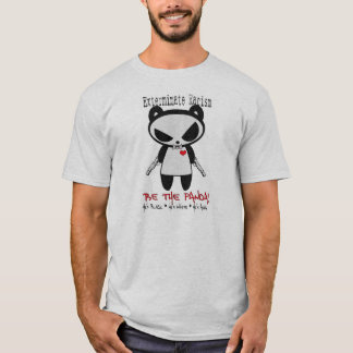 T-shirt Le panda d'homme exterminent le racisme