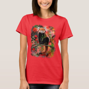 T-shirt Le panda rouge est assis sur une branche