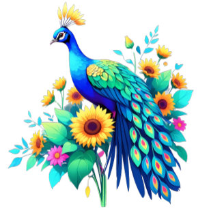 T-shirt Le paon majestueux : une symphonie de couleur