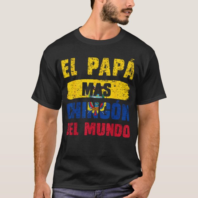 T-shirt Le Pap Le Plus Chingn Du Monde Drapeau Équateur (Devant)